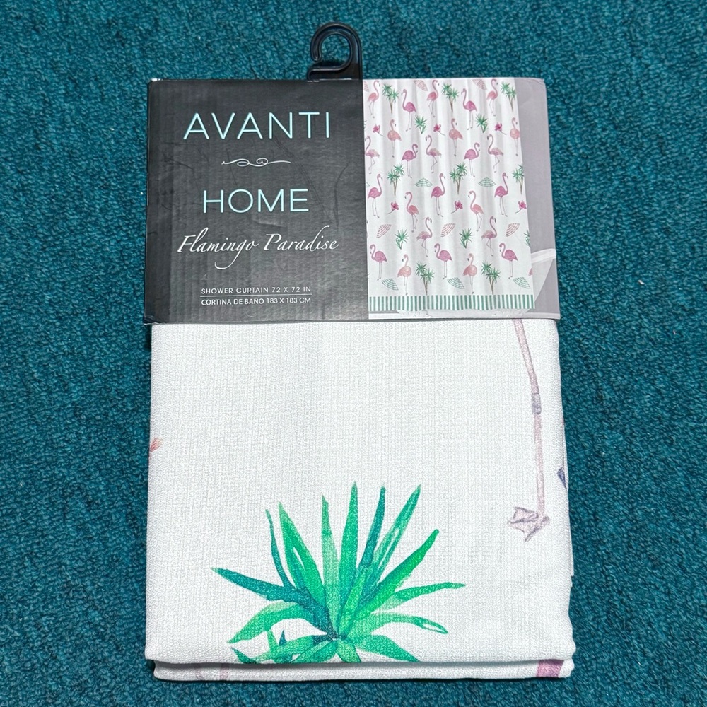 Avanti - Pink Flamingo Paradise, Tropical Palm 72”x72” Shower Curtain